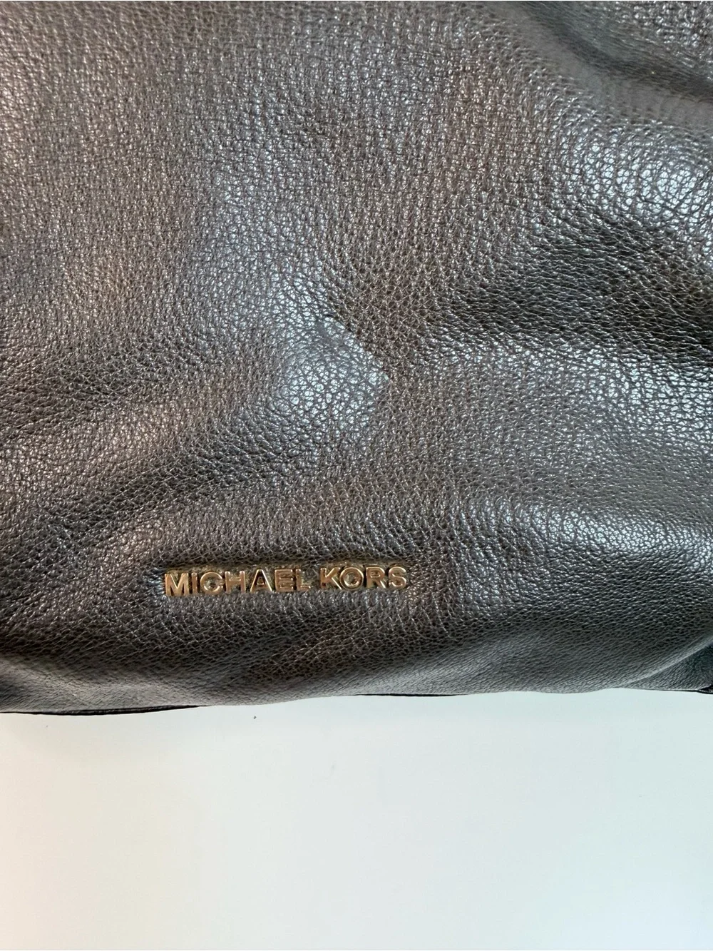 Michael Kors Dark Leigh Large Coffee Leather Convertible Shoulder Bag